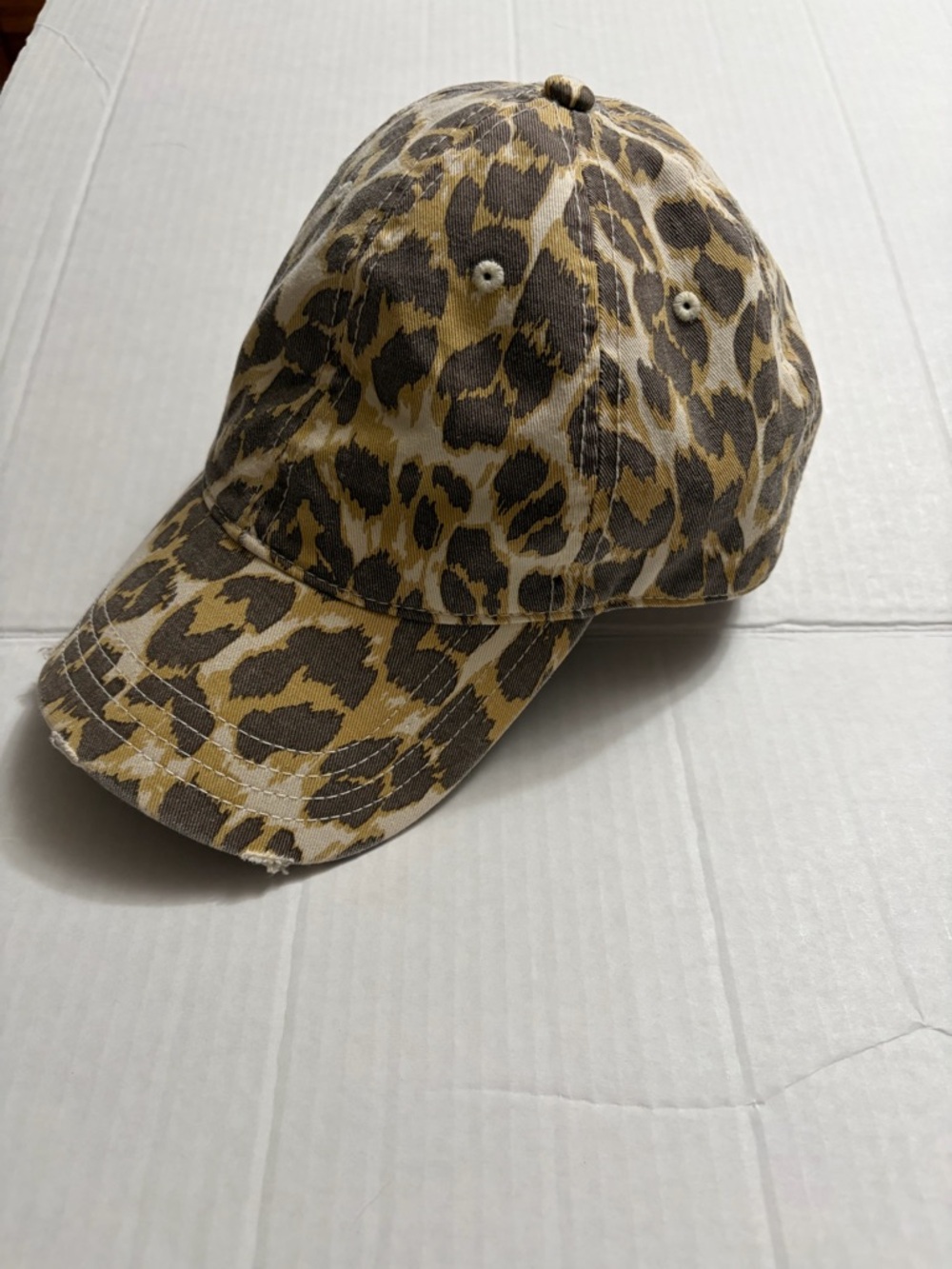 aerie Leopard Print Cap in Cream & Brown - Picture 2 of 8